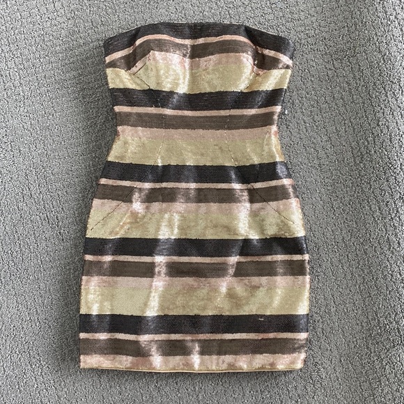 Blush Dresses & Skirts - Striped sequin mini dress
